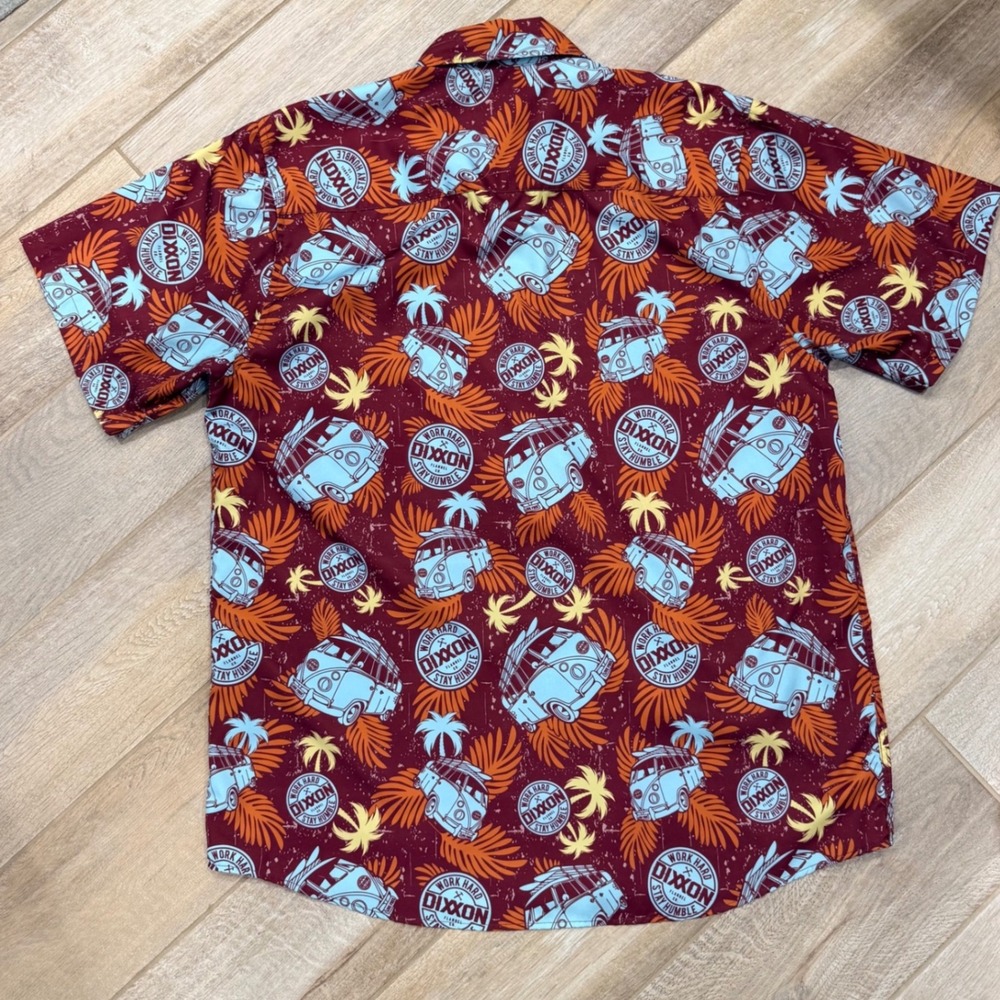 Dixxon Flannel Co Surf City Shirt Mens Large Maroon Surf Van Tropical D-Lite L - Picture 5 of 5